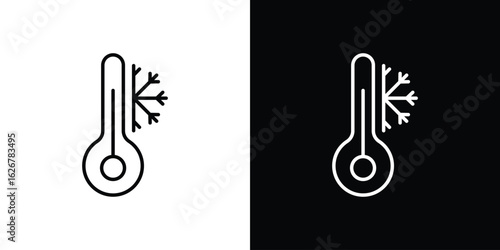 Cold icon, outline vector sign, logo design download