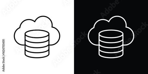 Cloud server icon, outline vector sign, logo design download