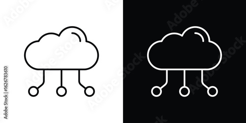 Cloud computing icon, outline vector sign, logo design download