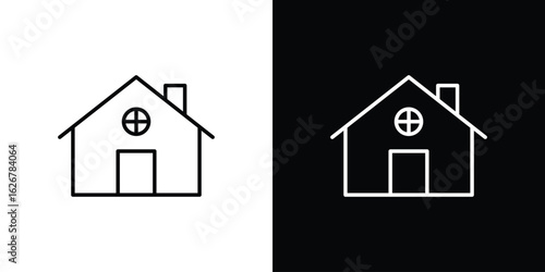 Chalet icon, outline vector sign, logo design download