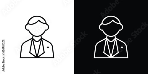 Cashier icon, outline vector sign, logo design download