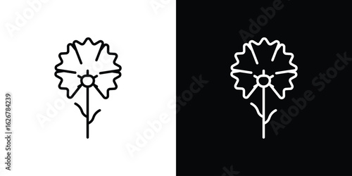 Carnation icon, outline vector sign, logo design download