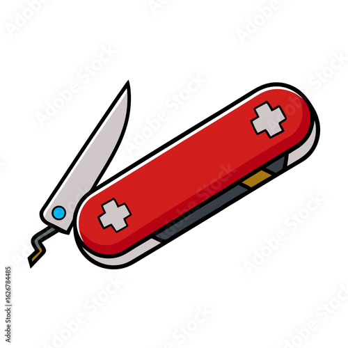 Creative Swiss Army Knife Style on White