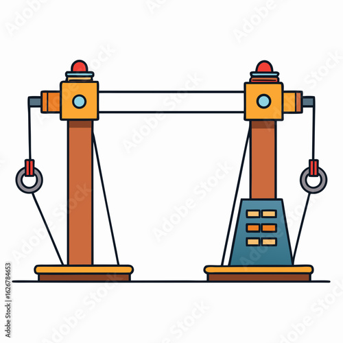 Creative Cable Crossover Machine Vector Style on White