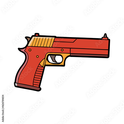 Creative Desert Eagle Gun Vector Style on White