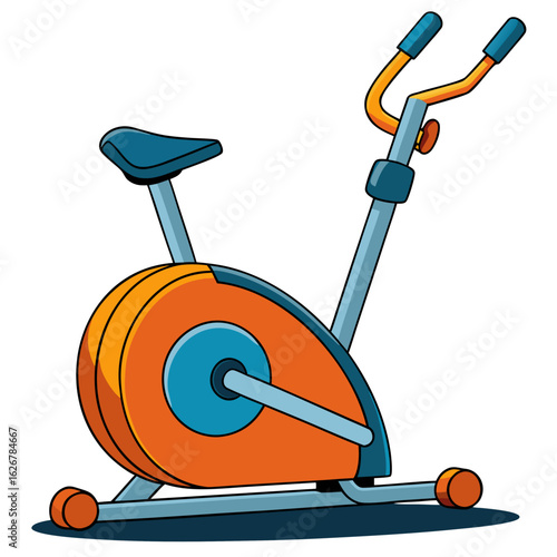 Creative Elliptical Trainer Vector Style on White