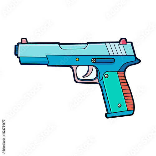 Creative Glock 17 Gun Vector Style on White