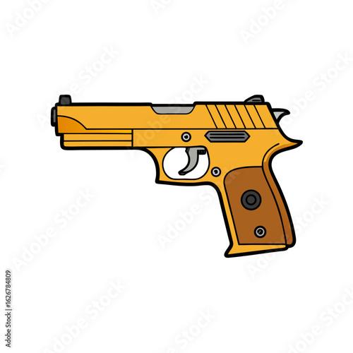 Sig Sauer P226 Gun Vector Style on White
