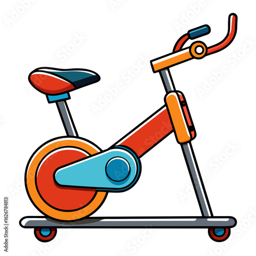 Recumbent Bike Vector Style on White