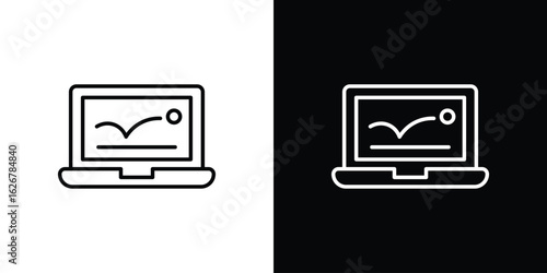 Bounce rate icon, outline vector sign, logo design download