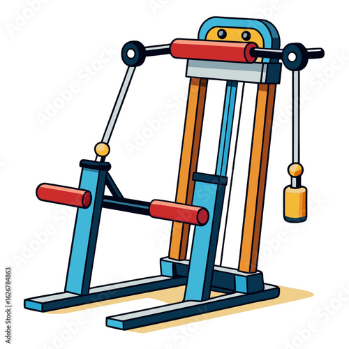 Tricep Pushdown Machine Vector Style on White