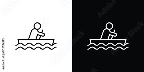 Boat race icon, outline vector sign, logo design download