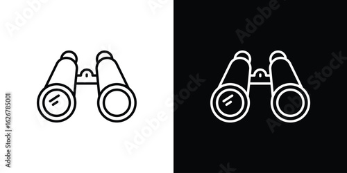Binoculars icon, outline vector sign, logo design download