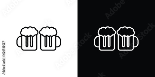 Beer icon, outline vector sign, logo design download