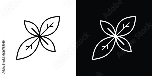 Basil icon, outline vector sign, logo design download