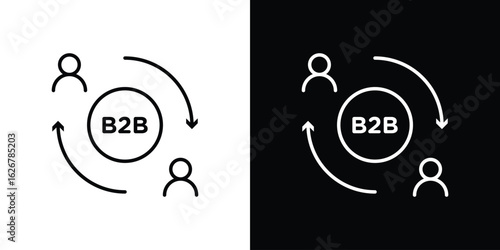 B2B icon, outline vector sign, logo design download
