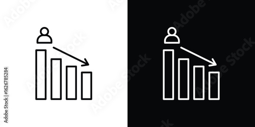 Attrition icon, outline vector sign, logo design download
