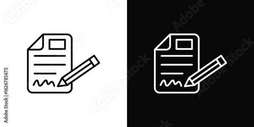 Agreement icon, outline vector sign, logo design download
