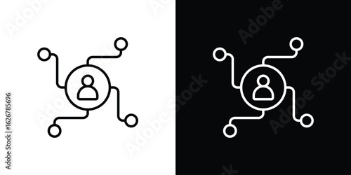 Affiliate marketing icon, outline vector sign, logo design download