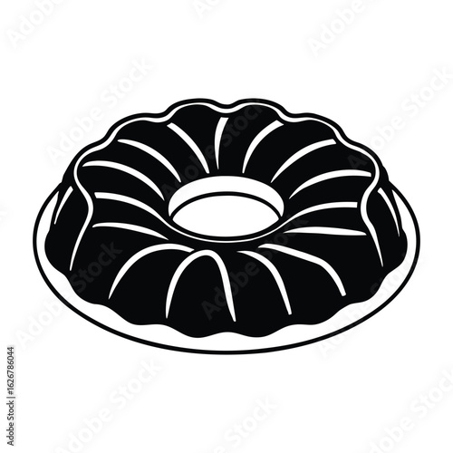 Silhouette of doughnut mold isolated on a white background