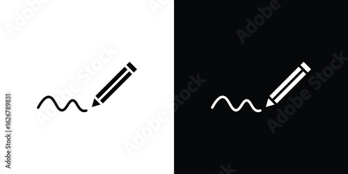 Write icon, glyph style icon for web site or mobile app