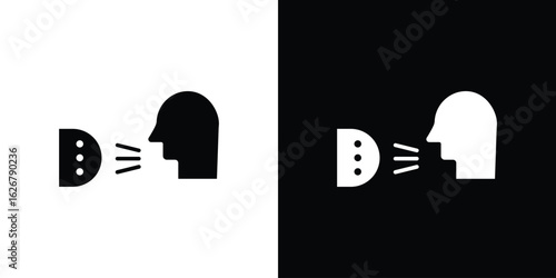 Voice control icon, glyph style icon for web site or mobile app