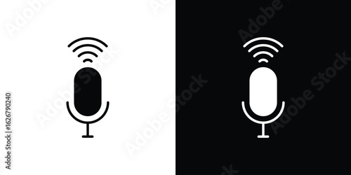 Voice control icon, glyph style icon for web site or mobile app