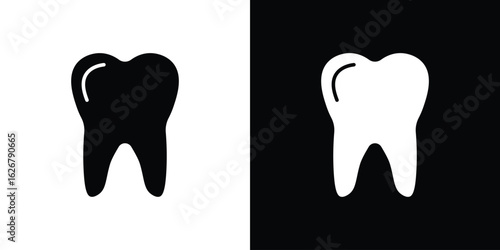 Tooth icon, glyph style icon for web site or mobile app
