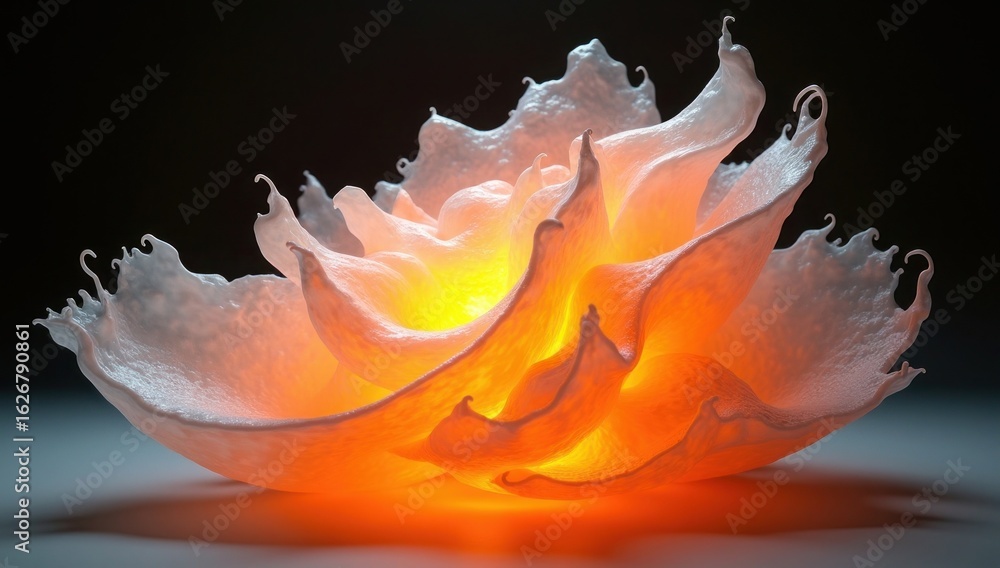 Fototapeta premium Abstract 3D Fluid Swirl with Glowing Core – Futuristic Digital Art in Dynamic Motion