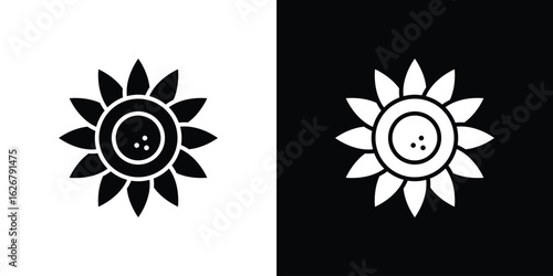 Sunflower icon, glyph style icon for web site or mobile app