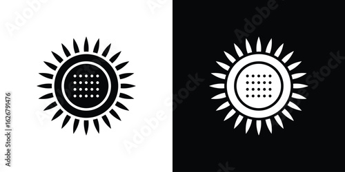 Sunflower icon, glyph style icon for web site or mobile app