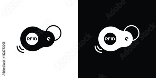 RFID key tag icon, glyph style icon for web site or mobile app