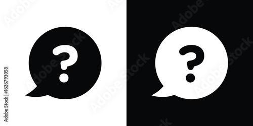Question icon, glyph style icon for web site or mobile app