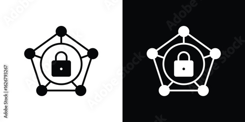 Private network icon, glyph style icon for web site or mobile app