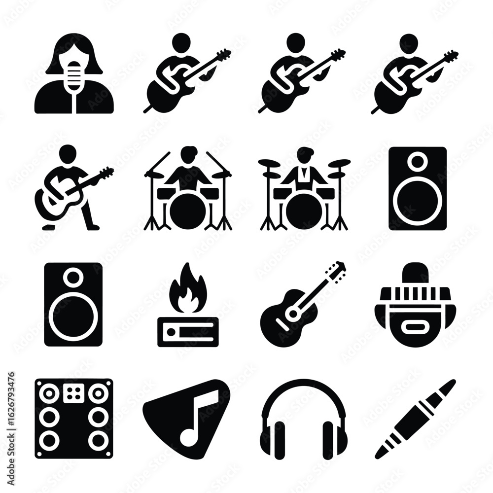 Obraz premium musical instruments icons
