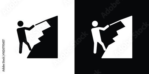 People Climbing icon, glyph style icon for web site or mobile app