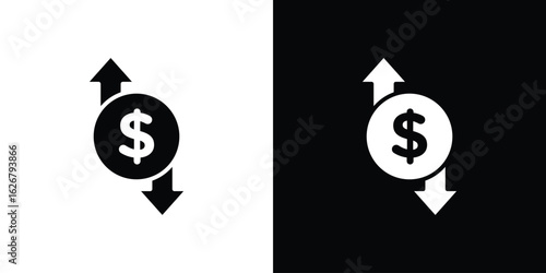 Operating profit loss icon, glyph style icon for web site or mobile app