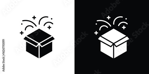 Open box icon, glyph style icon for web site or mobile app