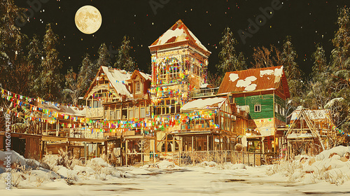 High-quality winter holiday images showcasing Christmas and New Year themes in warm, cozy and festive settings