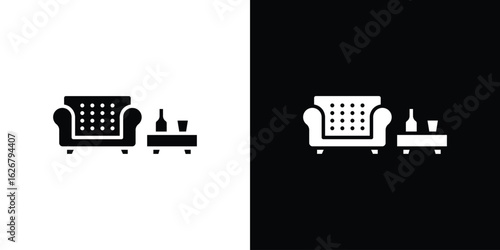 Lounge icon, glyph style icon for web site or mobile app