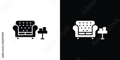 Lounge icon, glyph style icon for web site or mobile app