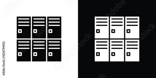 Lockers icon, glyph style icon for web site or mobile app