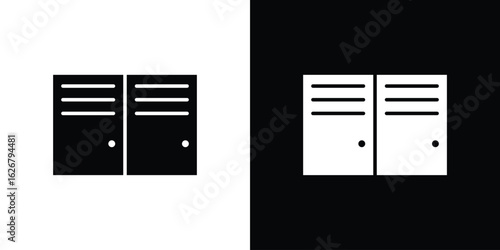 Locker icon, glyph style icon for web site or mobile app