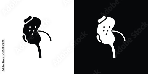 Kidney disease icon, glyph style icon for web site or mobile app
