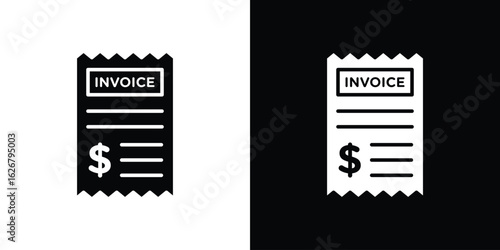 Invoice icon, glyph style icon for web site or mobile app