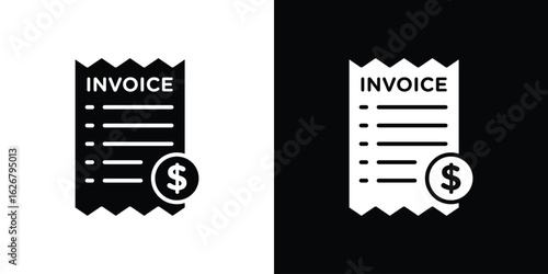 Invoice icon, glyph style icon for web site or mobile app