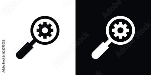 Investigate icon, glyph style icon for web site or mobile app