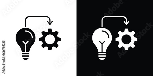 Implementation icon, glyph style icon for web site or mobile app