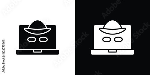 Hacker icon, glyph style icon for web site or mobile app