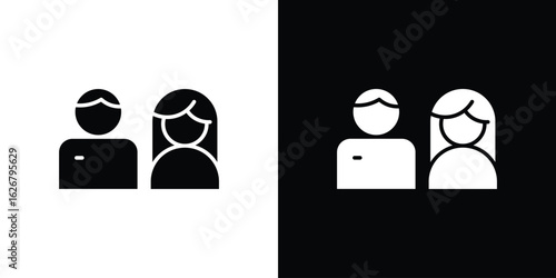 Girlfriend icon, glyph style icon for web site or mobile app